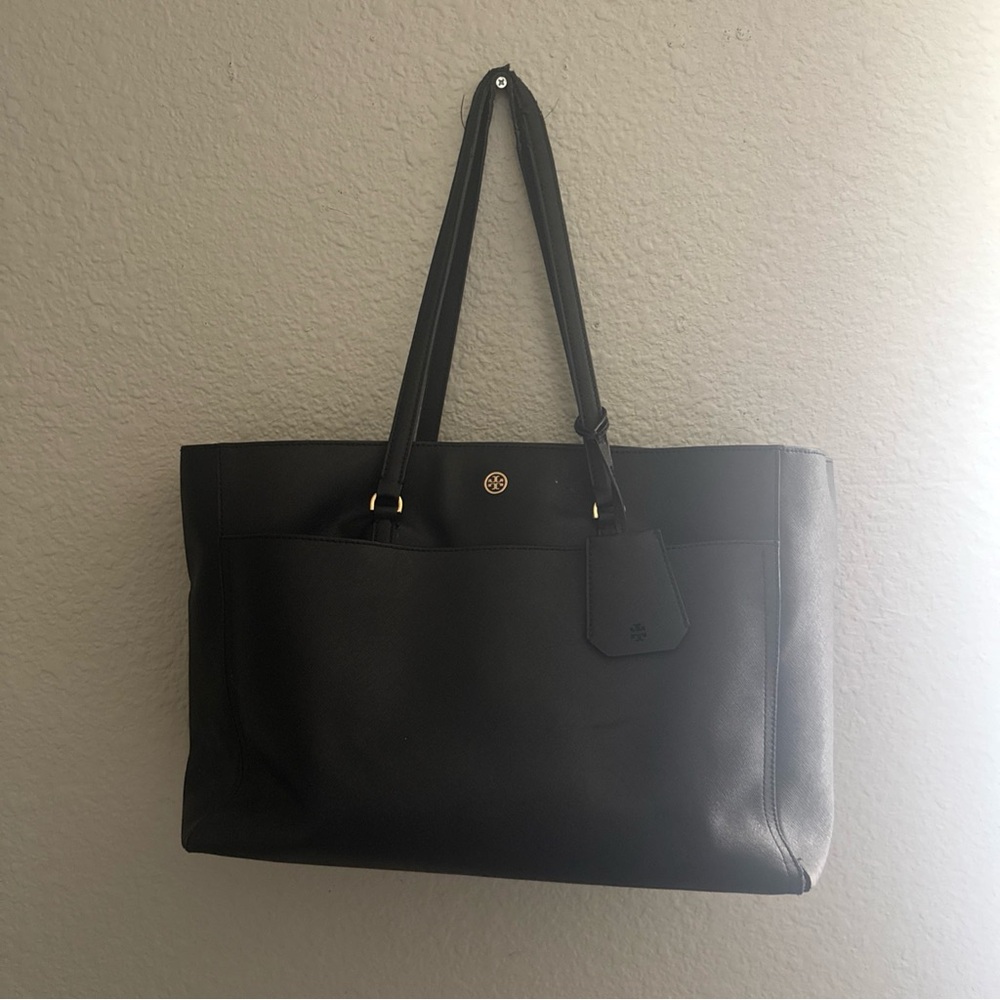 Tory Burch Parker Black Leather Tote